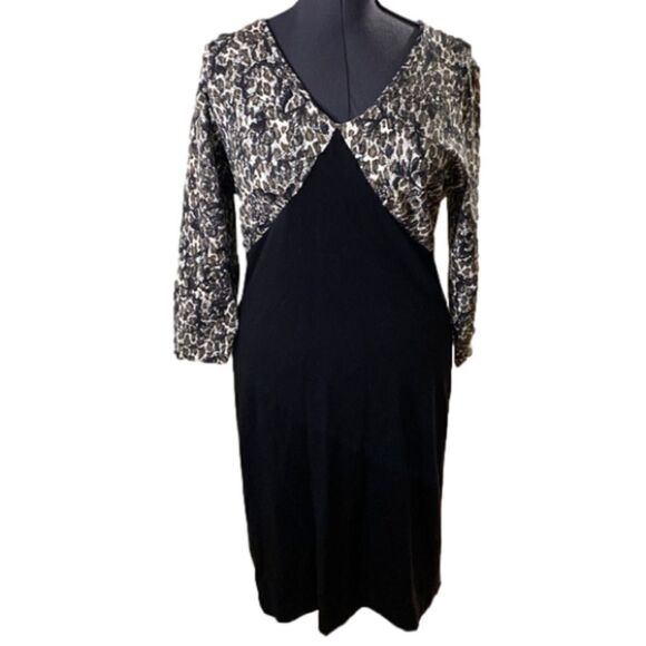 LIZ Claiborne Women’s Long Sleeve Maxi Dress (Size 12) NWT 90’s Vintage Two tone - Picture 1 of 9